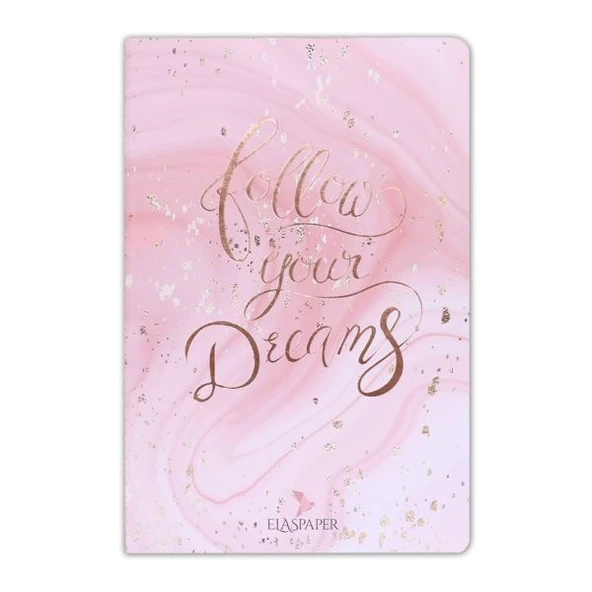 Marble Pembe Follow Your Dreams Defter ürün görseli 1