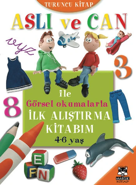 Aslı ve Can ile Görsel Okumalarla İlk Alıştırma Kitabım - Turuncu Kitap (4-6 yaş) ürün görseli 1