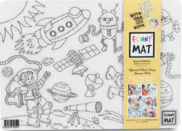 Funny Mat - Uzay Ve Dinozorlar 25 X 35 Cm ürün görseli 1