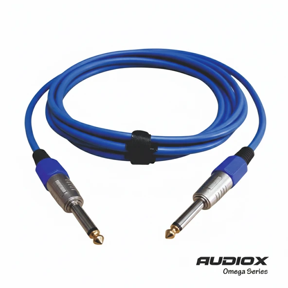 AUDIOX Omega Series - Mavi - 6.3 mm Mono Jak Kablo - Gitar - Amfi - Klavye Bağlantı Kablosu - Enstrüman Kablosu ürün görseli 1