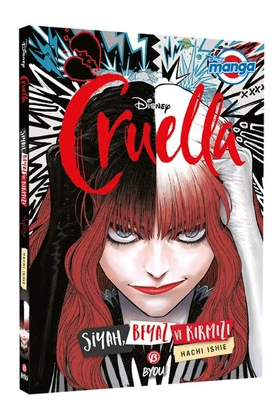 Dısney Manga Cruella Siyah Beyaz ve Kırmızı ürün görseli 1