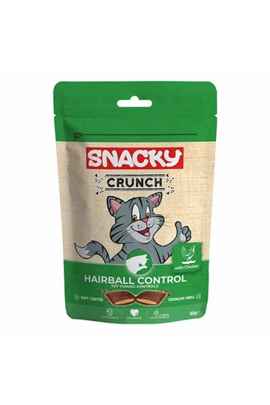 Snacky Crunch Hairball Control Tüy Yumağı Kontrolü için Tavuklu Kedi Ödül Maması 60gr ürün görseli 1