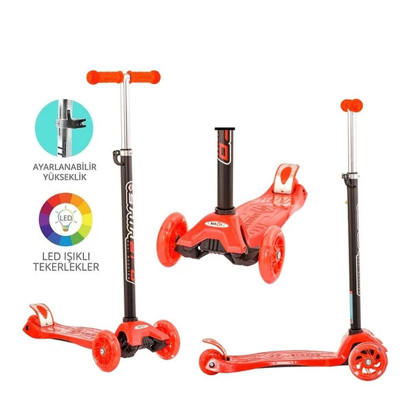 Torutoys Kırmızı Twist Işıklı Scooter Kırmızı ürün görseli 1