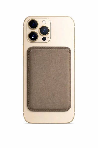 Lunex Premium Süet Magsafe Kartlık Sandstone Beige iPhone 13 Pro Max ürün görseli 1