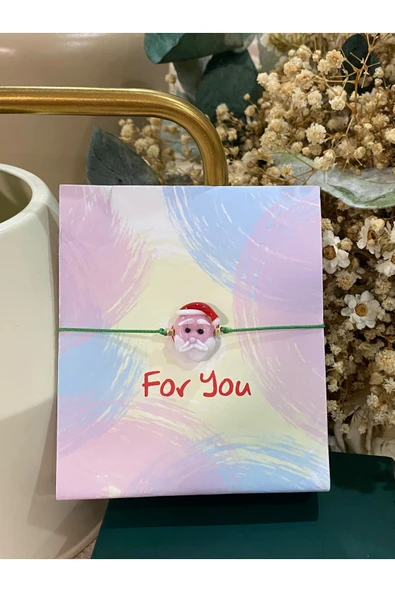Yeni Yıl Noel Baba Cam Murano Bileklik Yılbaşı Temalı Christmas Bileklik ürün görseli 1