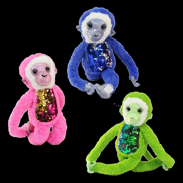 Süslü Maymunlar Peluş Oyuncak 45 cm 1 adet - Resim 2