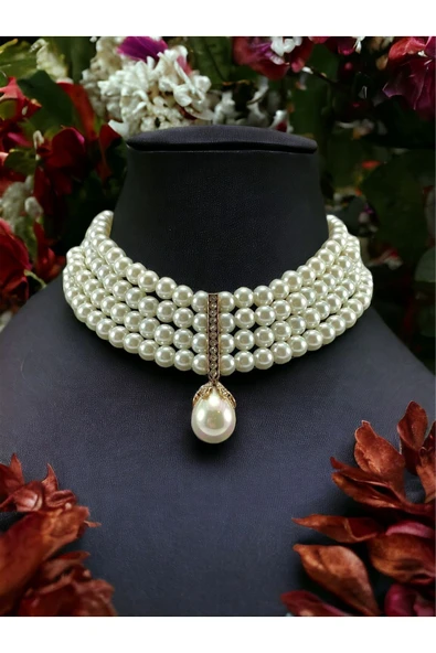İnci Mayorka Choker Kolye - Resim 5