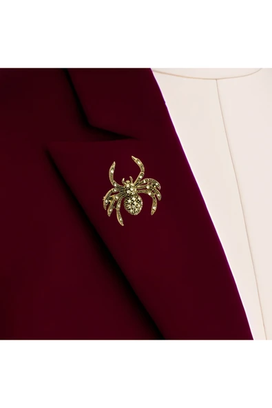 Inci Işlemeli Örümcek Motif Broş - Resim 10
