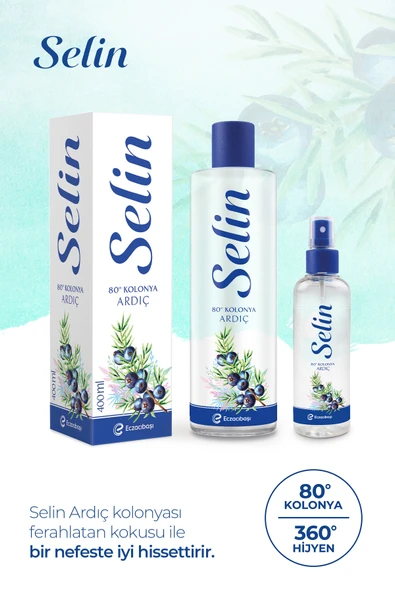 Selin Parfümlü Kolonya Ardıç 400 ml 4'lü Set - Resim 7