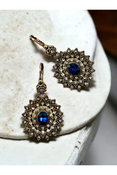 Safir Taşlı Güneş Küpe ürün görseli 1