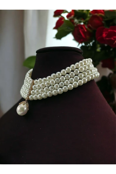 İnci Mayorka Choker Kolye - Resim 3