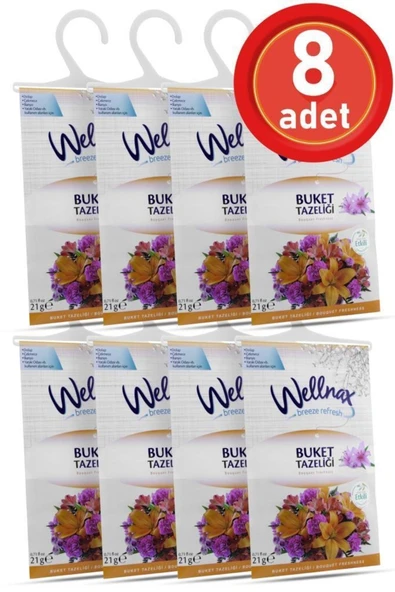 8 Adet Wellnax Oda Kokusu Dolap Çekmece Araç Kokusu Buket Tazeliği Koku Kesesi ürün görseli 1