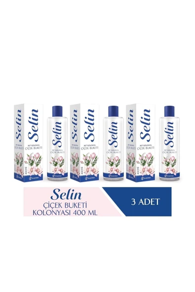 Selin Parfümlü Kolonya Çiçek Buketi 400 ml 3'lü Set ürün görseli 1