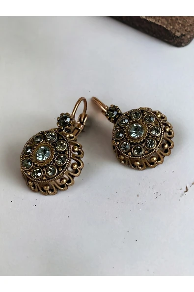 Kristal Taşlı Papatya Küpe - Resim 10