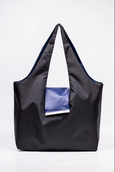 Omuz Çantası Siyah 50x60 cm Katlanabilir Büyük Boy Tote ürün görseli 1
