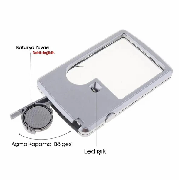 Zhltools 4b-3 Mini İnce 3x6x2 Mini Led Işıklı Büyüteç - Resim 6