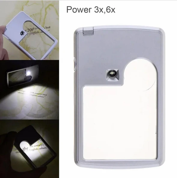 Zhltools 4b-3 Mini İnce 3x6x2 Mini Led Işıklı Büyüteç ürün görseli 1