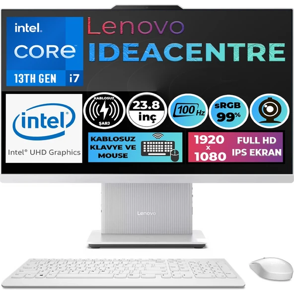 Ideacentre 24IRH9 I7-13620H 16GB 512GB SSD 23.8" Fhd W11P 100Hz All In One Pc F0HN0056TR 011 ürün görseli 1