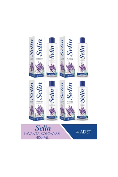 Selin Parfümlü Kolonya Lavanta 400 ml 4'lü Set ürün görseli 1