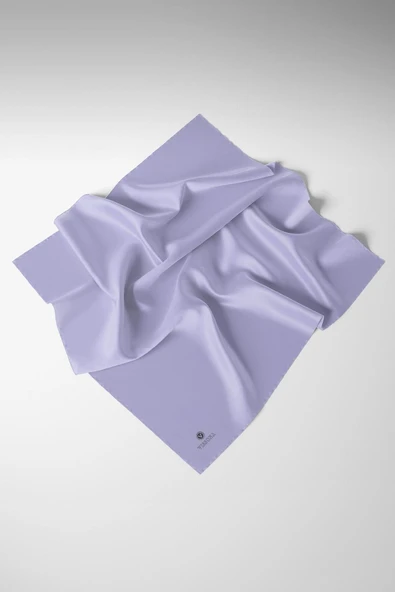 Viskon Twill İpek Az Hatalı Lila Renkli 90x90 Düz Eşarp Dikim Şekli : El Dikişi ürün görseli 1