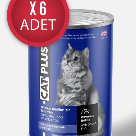 CatPlus Pate Okyanus Balıklı Yetişkin Kedi Konserve Yaş Mama 395 Gr x 6 Adet ürün görseli 1