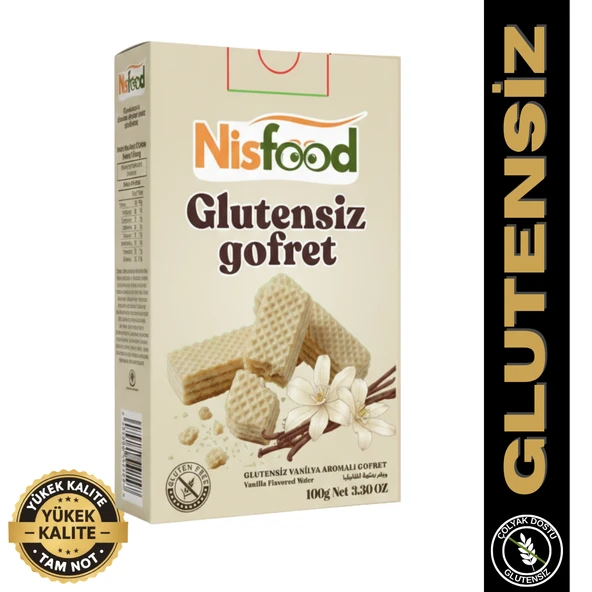 Glutensiz Gofret Vanilyalı 100 Gr - NisFood ürün görseli 1