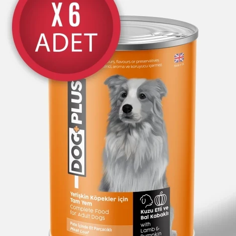 DogPlus Pate  Kuzu Etli ve Balkabaklı Yetişkin Köpek Konserve Yaş Mama 395 Gr x 6 Adet ürün görseli 1