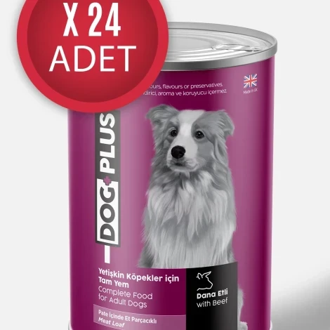 DogPlus Pate  Dana Etli Yetişkin Köpek Konserve Yaş Mama 395 Gr x 24 Adet ürün görseli 1