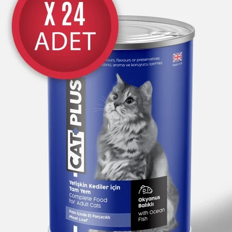CatPlus Pate  Okyanus Balıklı Yetişkin Kedi Konserve Yaş Mama 395 Gr x 24 Adet ürün görseli 1
