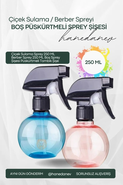 Çiçek Sulama Sprey 250 ML Berber Sprey 250 ML Boş Sprey Şişesi Püskürtmeli Tombik Şişe ürün görseli 1