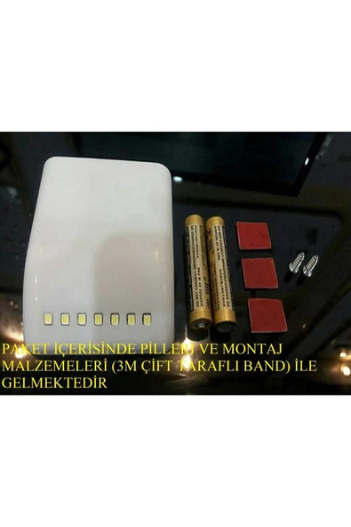 Dolap Içi Sensörlü Led Dolap Işığı, Led Işık 7 Ledli Pilli Led Aydınlatma (PİLLER DAHİL) ürün görseli 1