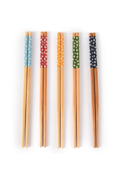Bambu Ahşap Çin Çubukları - Bamboo Chopsticks - 5 Çift ürün görseli 1