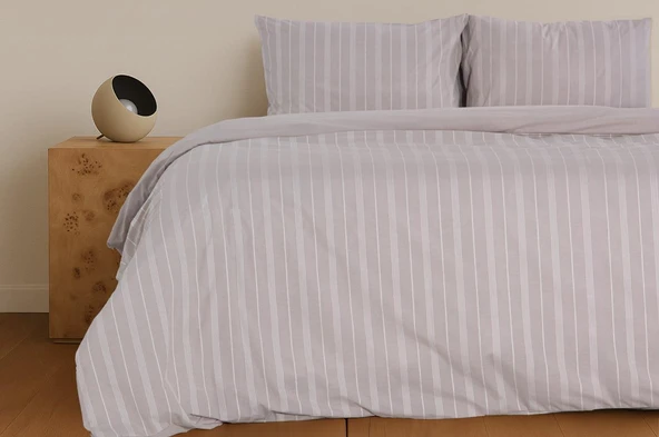 Sleeptown Keten Görünümlü Armürlü Pamuk Nevresim Takımı Tek Kişilik 160x220  Bej 160x220 ürün görseli 1