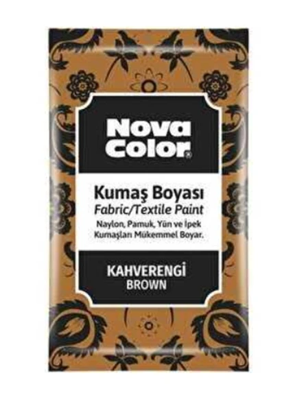 Nova Color Toz Kumaş Boyası Kahverengi 4 adet ve 1 adet sabitleyici ürün görseli 1