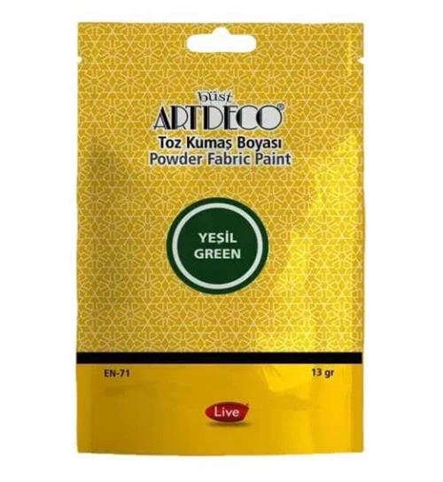 Artdeco Toz Kumaş Boyası 13Gr Yeşil 2 adet ve 1 adet sabitleyici ürün görseli 1