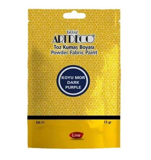 Artdeco Toz Kumaş Boyası 13Gr Koyu Mor 2 adet ve 1 adet Sabitleyici ürün görseli 1