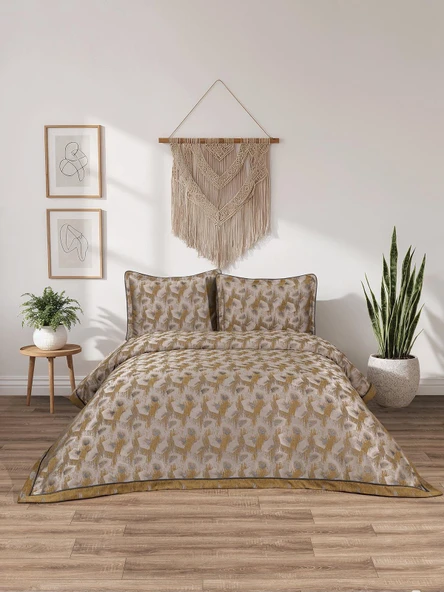 Calantha Lotus  3 Parça Hardal  Pike Takımı  240 X 260 cm ürün görseli 1