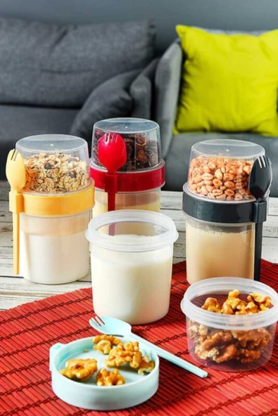 müsliRenetto T-501 400 Ml Kaşıklı Müsli Kabı Renkli ürün görseli 1