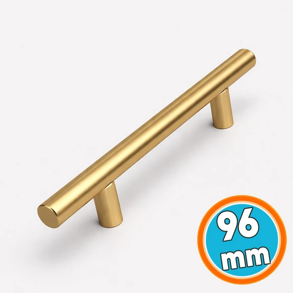 (1 Adet) Soft Altın Metal Mobilya Mutfak Dolap Çekmece Dolabı Kulbu Kulpu Kulpları 96mm ürün görseli 1