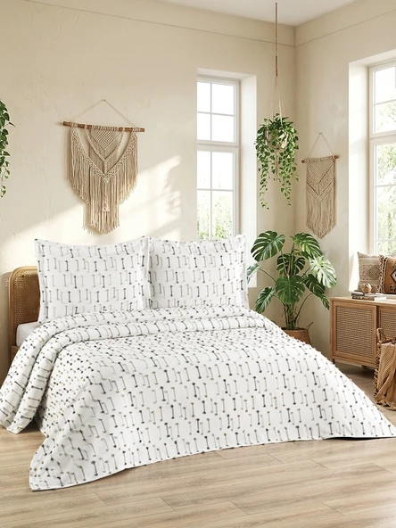 Luna 3 Parça Çift Kişilik Pike Takımı Gri 230 x 240 cm ürün görseli 1