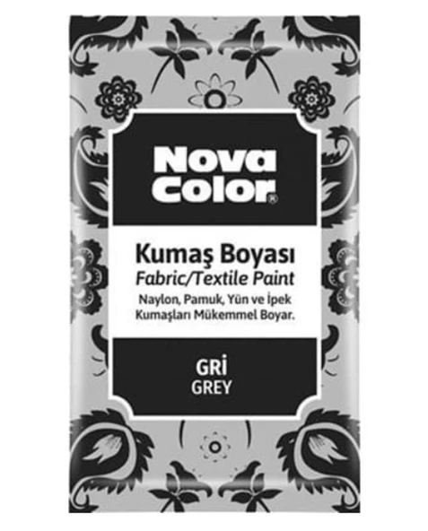 Nova Color Toz Kumaş Boyası Gri - 4 adet  ve 1 adet sabitleyici ürün görseli 1