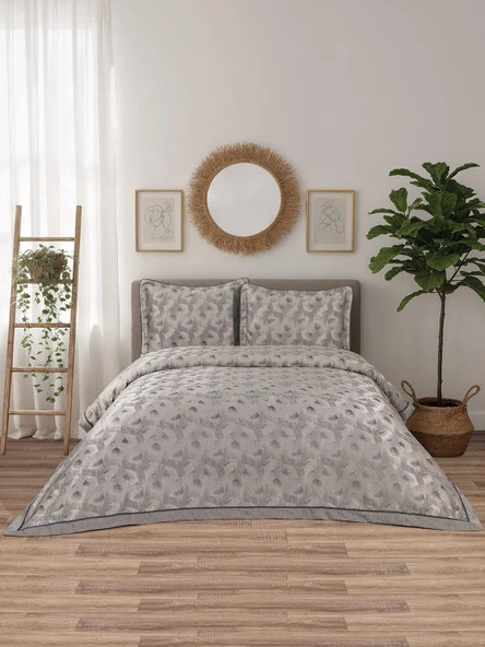 Calantha Lotus  3 Parça Gri   Pike Takımı  240 X 260 cm ürün görseli 1