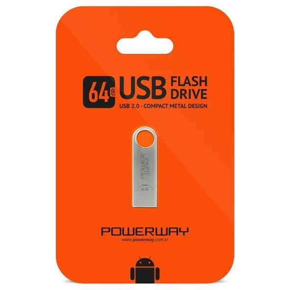 64 Gb Metal USB 2.0 Flash Bellek