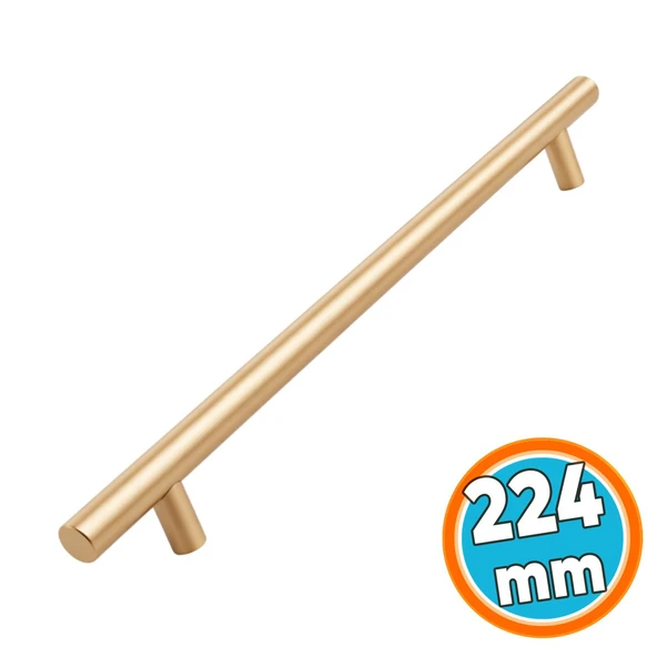 (1 Adet) Mobilya Mutfak Dolap Çekmece Dolabı Kulbu Kulpu Kulpları 224 mm Soft Altın Metal ürün görseli 1