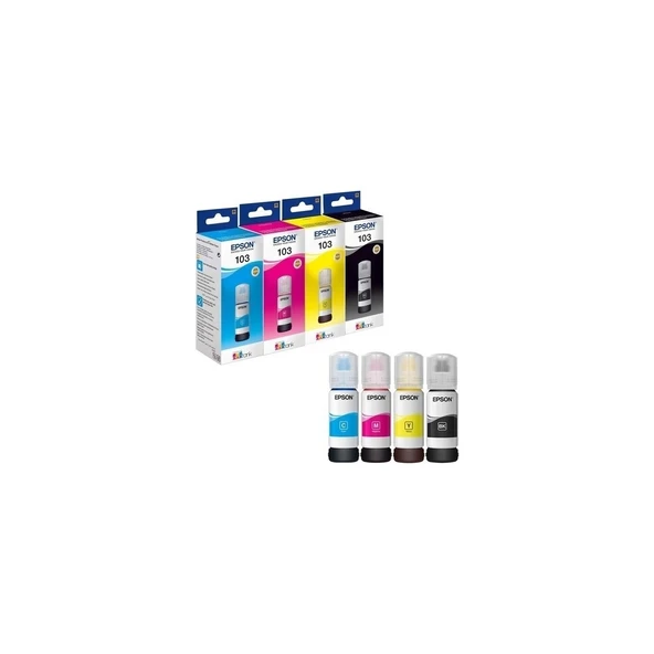 Epson 103 Ecotank 65 ml 4 Renk KUTULU Orijinal Mürekkep Seti ürün görseli 1