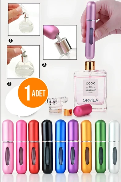Taşınabilir Mini Parfüm Şişesi Çanta Cep Araç İçi Boy - Doldurulabilir Boş Şişe 5 ml. ürün görseli 1