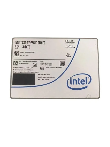 İNTEL D7-P5510 Series 3.84TB PCIe Gen4 x4 NVMe U.2 2.5" Server Sunucu SSD SSDPF2KX038TZ ürün görseli 1