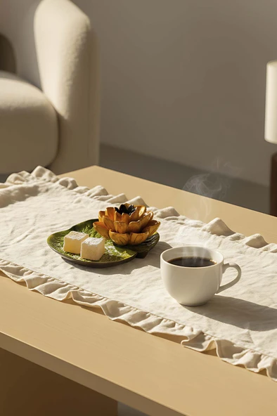 Sarı Lotus Çiçeği Dekoratif Tabak - Resim 2