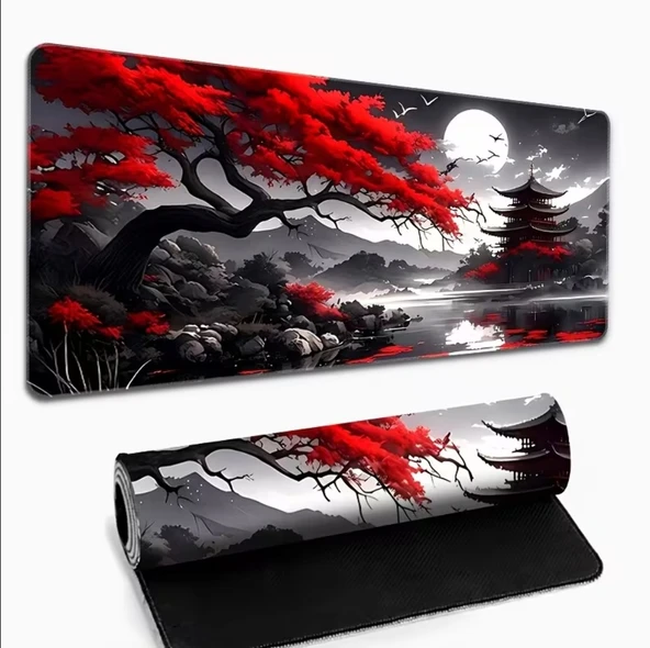 SGE TEKNOLOJİ 70X30 CM KIRMIZI AĞAÇ VE YAKAMOZ KAYDIRMAZ TABAN SPEED YÜZEY OYUNCU MOUSE PAD GAMİNG ürün görseli 1