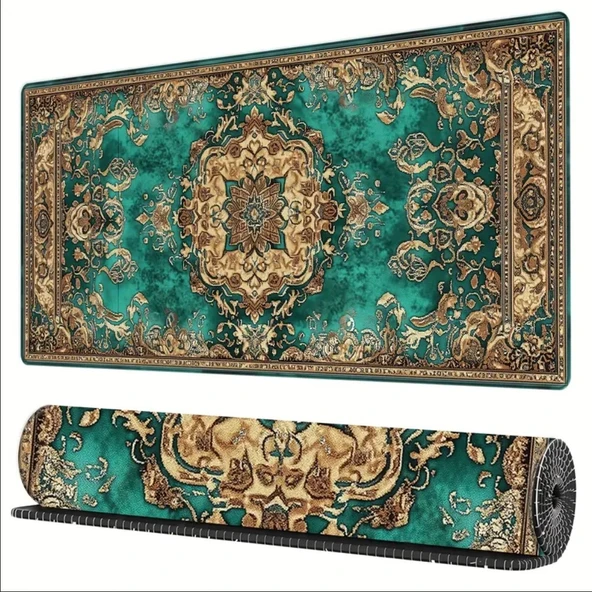 SGE TEKNOLOJİ 65X25 CM  PERSİAN HALI TEMALI KAYDIRMAZ TABAN SPEED YÜZEY OYUNCU MOUSE PAD GAMİNG ürün görseli 1